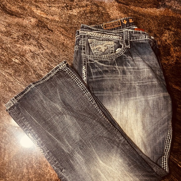 Rock Revival Jeans HANK Boot Cut Mens - Picture 1 of 4